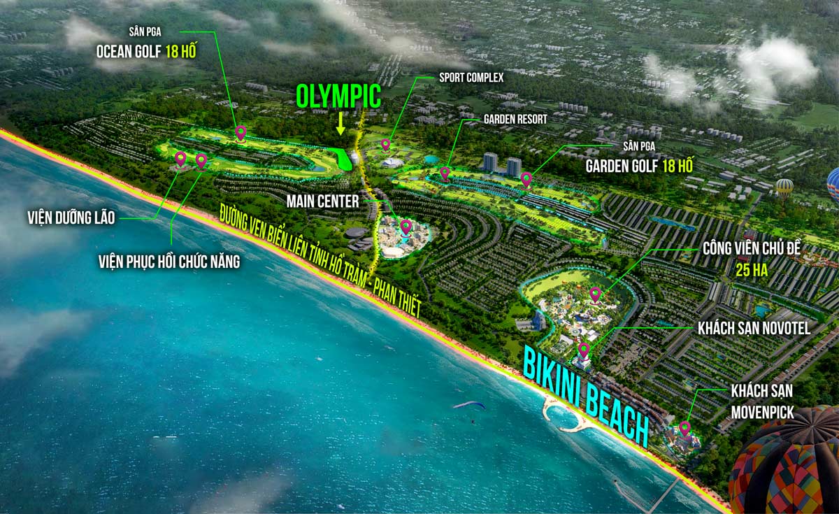 Vị trí dự án Olympic Novaworld Phan Thiết